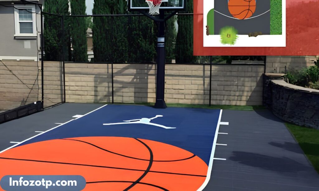 A Basketball Court Half Court Line