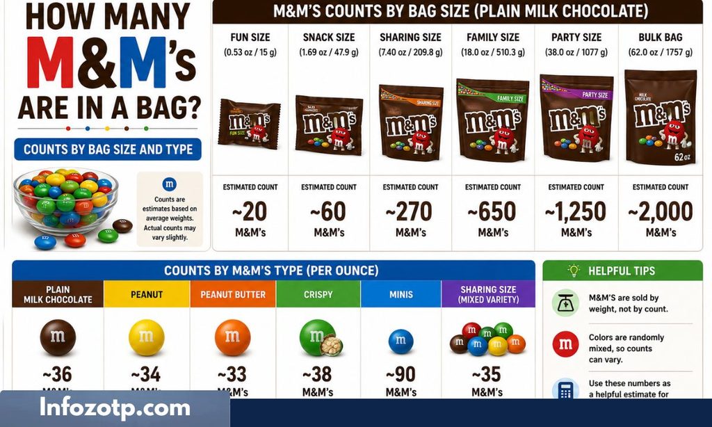 How Many M&Ms Are in a Bag Counts by Bag Size and Type